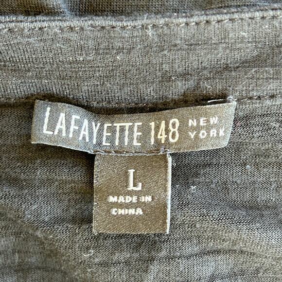 Lafayette 148 Top Large Black Minimalist Quiet Luxury Basics Casual Goth Classic - Picture 14 of 16